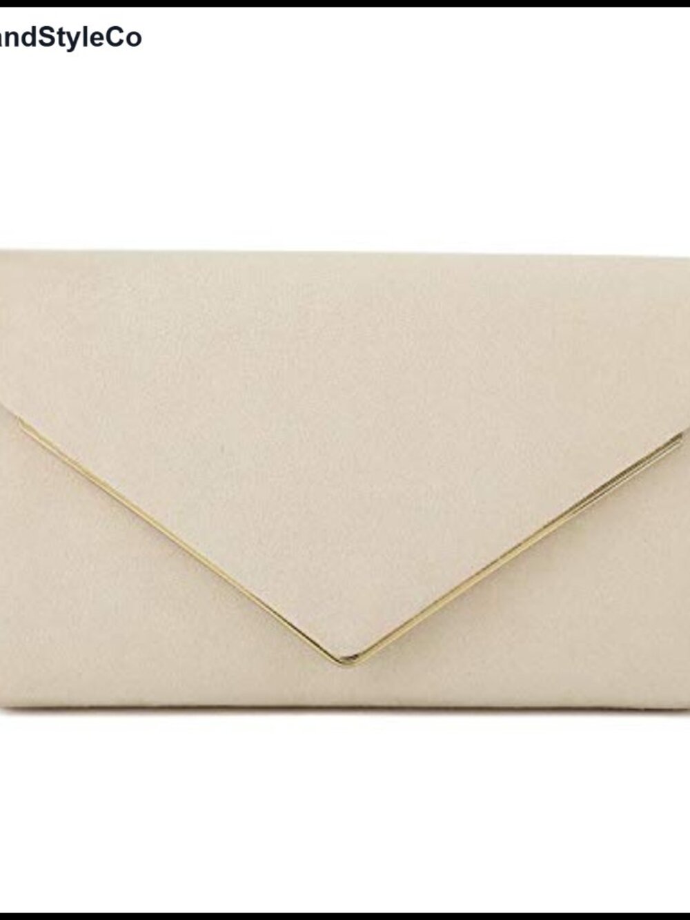Faux Suede Clutch Bag Metal Binding Evening Purse Wedding Prom Black-Tie Event